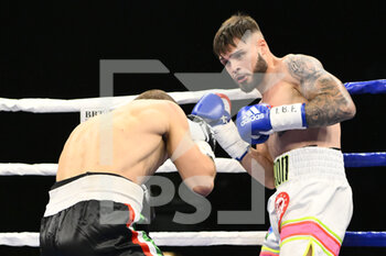 08/07/2022 - Pietro “The Butcher” Rossetti (ITA) vs Aaron Alhambra (ESP) during the International Welterweight Title IBF  on 8th July 2022 at Campo Roma, Rome, Italy - IBF WELTER INTERNATIONAL TITLE - ROSSETTI VS ALHAMBRA - BOXE - CONTATTO
