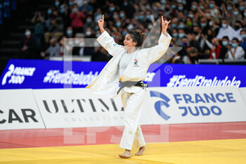 2022-02-05 - Women's -48 kg, Blandine Pont of France (bronze medal) celebrates her victory during the Paris Grand Slam 2022, IJF World Judo Tour on February 5, 2022 at Accor Arena in Paris, France - PARIS GRAND SLAM 2022, IJF WORLD JUDO TOUR - JUDO - CONTACT