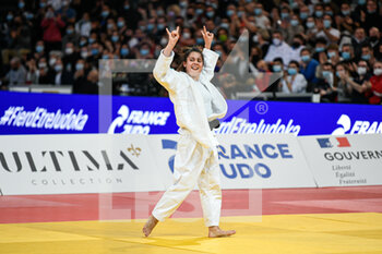 2022-02-05 - Women's -48 kg, Blandine Pont of France (bronze medal) celebrates her victory during the Paris Grand Slam 2022, IJF World Judo Tour on February 5, 2022 at Accor Arena in Paris, France - PARIS GRAND SLAM 2022, IJF WORLD JUDO TOUR - JUDO - CONTACT