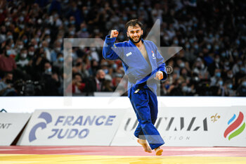 2022-02-05 - Men's -60 kg, Luka Mkheidze of France (bronze medal) competes and celebrates his victory during the Paris Grand Slam 2022, IJF World Judo Tour on February 5, 2022 at Accor Arena in Paris, France - PARIS GRAND SLAM 2022, IJF WORLD JUDO TOUR - JUDO - CONTACT