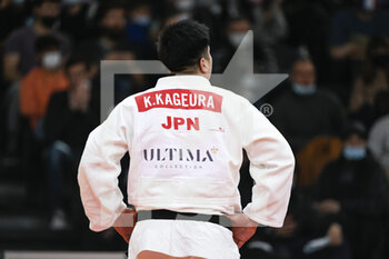 2022-02-06 - Men's +100 kg, Kokoro Kageura (from back) of Japan with his red world champion bib competes during the Paris Grand Slam 2022, IJF World Judo Tour on February 6, 2022 at Accor Arena in Paris, France - PARIS GRAND SLAM 2022, IJF WORLD JUDO TOUR  - JUDO - CONTACT