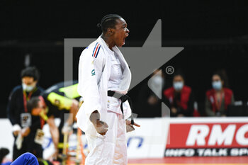 2022-02-06 - Women's -78 kg, Audrey Tcheumeo of France competes and celebrates her victory during the Paris Grand Slam 2022, IJF World Judo Tour on February 6, 2022 at Accor Arena in Paris, France - PARIS GRAND SLAM 2022, IJF WORLD JUDO TOUR  - JUDO - CONTACT