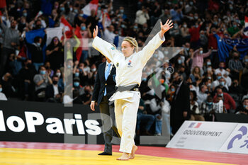 2022-02-06 - Women's -70 kg, Margaux Pinot of France competes and celebrates during the final of the Paris Grand Slam 2022, IJF World Judo Tour on February 6, 2022 at Accor Arena in Paris, France - PARIS GRAND SLAM 2022, IJF WORLD JUDO TOUR  - JUDO - CONTACT