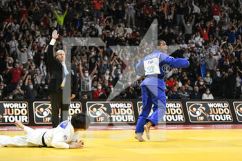 2022-02-06 - Women's -78 kg, Audrey Tcheumeo of France competes and celebrates her victory by ippon during the Paris Grand Slam 2022, IJF World Judo Tour on February 6, 2022 at Accor Arena in Paris, France - PARIS GRAND SLAM 2022, IJF WORLD JUDO TOUR  - JUDO - CONTACT