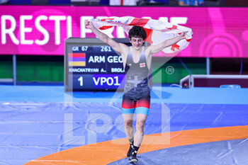 29/06/2022 - Nika Broladze (GEO)  GR 67kg exultation - U20 EUROPEAN CHAMPIONSHIPS  - LOTTA - CONTATTO