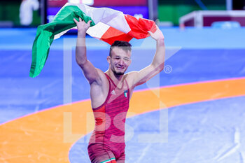 02/07/2022 - exultation Simone Vincenzo Piroddu (ITA) FS 57kg - U20 EUROPEAN CHAMPIONSHIPS  - LOTTA - CONTATTO