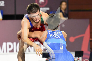 03/07/2022 - Dzhabrail GADZHIEV (AZE) vs Gheorghi CARA (MDA)during the Final of Greco-Roman Freestyle 74kg U20 European Championships at PalaPellicone - Fijlkam, 3th July 2022, Rome, Italy - U20 EUROPEAN CHAMPIONSHIPS - LOTTA - CONTATTO