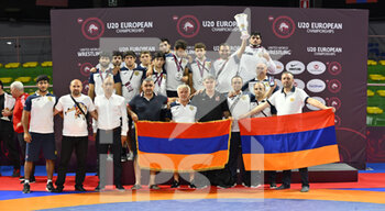 03/07/2022 - Armenia Team during the Final of Greco-Roman Freestyle 125kg U20 European Championships at PalaPellicone - Fijlkam, 3th July 2022, Rome, Italy - U20 EUROPEAN CHAMPIONSHIPS - LOTTA - CONTATTO