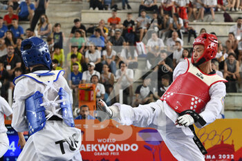 2022-06-03 - Gorkem POLAT (TUR) vs David KIM (USA) during QF round of World Taekwondo Grand Prix at Foro Italico, Nicola Pietrangeli Stadium, 3th June 2022, Rome, Italy. - 2022 WORLD TAEKWONDO ROMA GRAND PRIX (DAY1) - TAEKWONDO - CONTACT