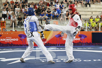2022-06-03 - Cesar RODRIGUEZ (MEX) vs Jun JANG (KOR) during R16 round of World Taekwondo Grand Prix at Foro Italico, Nicola Pietrangeli Stadium, 3th June 2022, Rome, Italy. - 2022 WORLD TAEKWONDO ROMA GRAND PRIX (DAY1) - TAEKWONDO - CONTACT