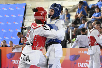 2022-06-03 - Anastasija ZOLOTIC (USA) vs Giada AL HALWANI (ITA) during QF round of World Taekwondo Grand Prix at Foro Italico, Nicola Pietrangeli Stadium, 3th June 2022, Rome, Italy. - 2022 WORLD TAEKWONDO ROMA GRAND PRIX (DAY1) - TAEKWONDO - CONTACT