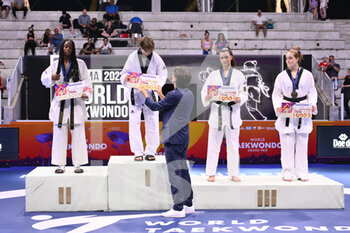 04/06/2022 - Crystal WEEKES (PUR), Rebecca MCGOWAN (GBR), Maristella SMIRAGLIA (ITA) and Dabin LEE (KOR) during SF and F round of World Taekwondo Grand Prix at Foro Italico, Nicola Pietrangeli Stadium, 4th June 2022, Rome, Italy. - WORLD TAEKWONDO ROMA GRAND PRIX (DAY2) - TAEKWONDO - CONTATTO