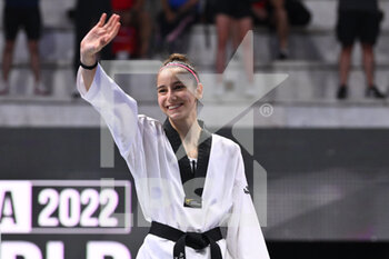 05/06/2022 - Adriana CEREZO IGLESIAS (ESP) during the award ceremony -49Kg of World Taekwondo Grand Prix at Foro Italico, Nicola Pietrangeli Stadium, 5th June 2022, Rome, Italy. - 20222 WORLD TAEKWONDO ROMA GRAND PRIX (DAY3) - TAEKWONDO - CONTATTO