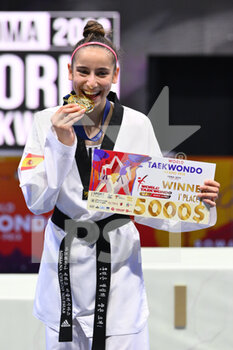 05/06/2022 - Adriana CEREZO IGLESIAS (ESP) during the award ceremony -49Kg of World Taekwondo Grand Prix at Foro Italico, Nicola Pietrangeli Stadium, 5th June 2022, Rome, Italy. - 20222 WORLD TAEKWONDO ROMA GRAND PRIX (DAY3) - TAEKWONDO - CONTATTO