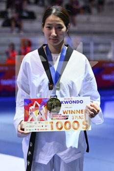 05/06/2022 - Jaeyoung SIM (KOR) during the award ceremony -49Kg of World Taekwondo Grand Prix at Foro Italico, Nicola Pietrangeli Stadium, 5th June 2022, Rome, Italy. - 20222 WORLD TAEKWONDO ROMA GRAND PRIX (DAY3) - TAEKWONDO - CONTATTO