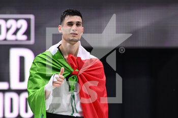 05/06/2022 - Simone ALESSIO (ITA) during the award ceremony -80Kg of World Taekwondo Grand Prix at Foro Italico, Nicola Pietrangeli Stadium, 5th June 2022, Rome, Italy. - 20222 WORLD TAEKWONDO ROMA GRAND PRIX (DAY3) - TAEKWONDO - CONTATTO