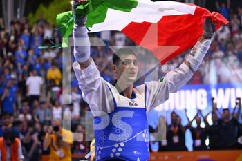 05/06/2022 - Simone ALESSIO (ITA) win the final -80Kg of World Taekwondo Grand Prix at Foro Italico, Nicola Pietrangeli Stadium, 5th June 2022, Rome, Italy. - 20222 WORLD TAEKWONDO ROMA GRAND PRIX (DAY3) - TAEKWONDO - CONTATTO
