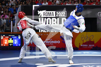 05/06/2022 - Simone ALESSIO (ITA) vs Seif EISSA (EGY) during the Final of -80Kg round of World Taekwondo Grand Prix at Foro Italico, Nicola Pietrangeli Stadium, 5th June 2022, Rome, Italy. - 20222 WORLD TAEKWONDO ROMA GRAND PRIX (DAY3) - TAEKWONDO - CONTATTO