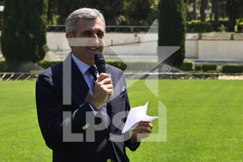 2022-05-17 - Marco De Paola President of FISE during the press conference for the presentation of the 89° CSIO di Roma Piazza di Siena - Master d'Inzeo, 17 May 2022, Piazza di Siena, Rome, Italy. - PRESS CONFERENCE 89TH CSIO ROME PIAZZA DI SIENA - INTERNATIONALS - EQUESTRIAN
