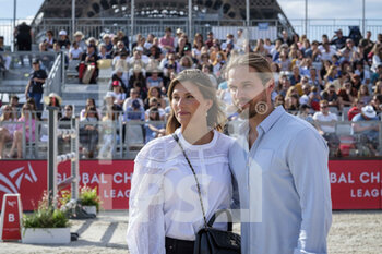 2022-06-24 - Camille Cerf and his boyfriend during the Longines Global Champions Tour 2022, Paris Eiffel Jumping, equestrian event on June 24, 2022 at Champ de Mars in Paris, France - EQUESTRIAN - LONGINES GLOBAL CHAMPIONS TOUR 2022 - PARIS EIFFEL JUMPING - INTERNATIONALS - EQUESTRIAN