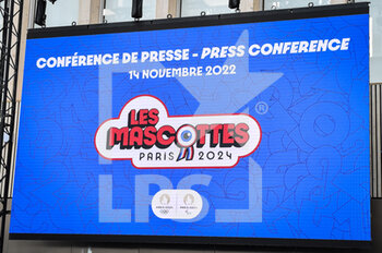 2022-11-14 - Illustration during the Presentation of the Paris 2024 Olympic Mascots on November 14, 2022 in Paris, France - OLYMPIC GAMES PARIS 2024 - MASCOTS PRESENTATION - OLYMPIC GAMES PARIS 2024 - OLYMPIC GAMES