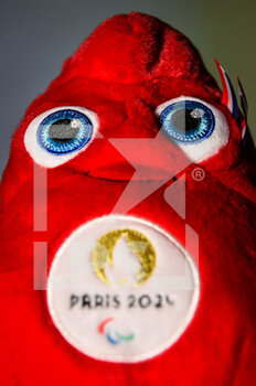 15/11/2022 - This photograph shows a plush toy representing the mascot of the Paris 2024 Olympic Games "Les Phryges" on November 15, 2022 in Paris, France - OLYMPIC GAMES PARIS 2024 - MASCOTS PRESENTATION - OLIMPIADI PARIGI 2024 - GIOCHI OLIMPICI