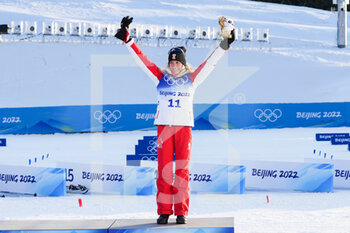 2022-02-05 - Podium, Teresa Stadlober (AUT) Bronze Medal during the Olympic Winter Games Beijing 2022, Cross-Country Skiing, Women's 7.5km + 7.5km Skiathlon on February 5, 2022 at Genting Snow Park in Zhangjiakou, Hebei Province of China - OLYMPIC WINTER GAMES BEIJING 2022, FEBRUARY 05 - OLYMPIC WINTER GAMES BEIJING 2022 - OLYMPIC GAMES