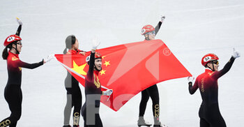 2022-02-05 - Team China, Gold Medal during the Olympic Winter Games Beijing 2022, Short Track Speed Skating, Mixed Team Relay on February 5, 2022 at National Speed Skating Oval in Beijing, China - OLYMPIC WINTER GAMES BEIJING 2022, FEBRUARY 05 - OLYMPIC WINTER GAMES BEIJING 2022 - OLYMPIC GAMES