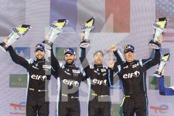 2022-03-18 - VAXIVIERE Matthieu (fra), Alpine Elf Team, Alpine A480 - Gibson, portrait, LAPIERRE Nicolas (fra), Alpine Elf Team, Alpine A480 - Gibson, portrait, NEGRAO André (bra), Alpine Elf Team, Alpine A480 - Gibson, portrait, SINAULT Philippe (fra), team principal and owner of Signatech racing, portait podium, portrait , during the 1000 Miles of Sebring, 1st round of the 2022 FIA World Endurance Championship on the Sebring International Raceway from March 16 to 18, in Sebring, Florida, United States of America - 1000 MILES OF SEBRING, 1ST ROUND OF THE 2022 FIA WORLD ENDURANCE CHAMPIONSHIP - ENDURANCE - MOTORS