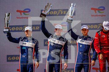 2022-05-15 - 22 GAMBLE Tom (gbr), HANSON Philip (gbr), TAPPY Duncan (gbr), United Autosports, Oreca 07 - Gibson, portrait Podium during the 4 Hours of Imola 2022, 2nd round of the 2022 European Le Mans Series on the Imola Circuit from May 12 to 15, in Imola, Italy - 4 HOURS OF IMOLA 2022, 2ND ROUND OF THE 2022 EUROPEAN LE MANS SERIES - ENDURANCE - MOTORS