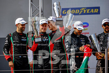 2022-05-15 - 95 ADAM Jonny (gbr), HARSHORNE John (gbr), CHAVES Henrique (prt), Oman Racing avec TF Sport, Aston Martin Vantage AMR, portrait Podium during the 4 Hours of Imola 2022, 2nd round of the 2022 European Le Mans Series on the Imola Circuit from May 12 to 15, in Imola, Italy - 4 HOURS OF IMOLA 2022, 2ND ROUND OF THE 2022 EUROPEAN LE MANS SERIES - ENDURANCE - MOTORS
