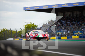 2022-06-08 - 52 MOLINA Miguel (spa), FUOCO Antonio (ita), RIGON David (ita), AF Corse, Ferrari 488 GTE EVO, action during the free practices and qualifying sessions of the 2022 24 Hours of Le Mans, 3rd round of the 2022 FIA World Endurance Championship, on the Circuit de la Sarthe, from June 8 to 12, 2022 in Le Mans, France - 24 HEURES DU MANS 2022 - FREE PRACTICES AND QUALIFYING - ENDURANCE - MOTORS