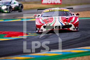 2022-06-08 - 21 MANN Simon (gbr), ULRICH Christoph (swi), VILANDER Toni (fin), AF Corse, Ferrari 488 GTE Evo, action during the free practices and qualifying sessions of the 2022 24 Hours of Le Mans, 3rd round of the 2022 FIA World Endurance Championship, on the Circuit de la Sarthe, from June 8 to 12, 2022 in Le Mans, France - 24 HEURES DU MANS 2022 - FREE PRACTICES AND QUALIFYING - ENDURANCE - MOTORS