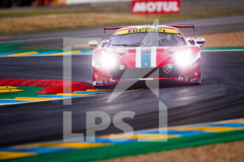 2022-06-08 - 71 DEZOTEUX Franck (fra), RAGUES Pierre (fra), AUBRY Gabriel (fra), Spirit of Race, Ferrari 488 GTE EVO, action during the free practices and qualifying sessions of the 2022 24 Hours of Le Mans, 3rd round of the 2022 FIA World Endurance Championship, on the Circuit de la Sarthe, from June 8 to 12, 2022 in Le Mans, France - 24 HEURES DU MANS 2022 - FREE PRACTICES AND QUALIFYING - ENDURANCE - MOTORS
