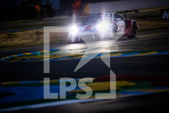 2022-01-19 - 56 IRIBE Brendan (usa), MILLROY Ollie (gbr), BARNICOAT Ben (gbr), Team Project 1, Porsche 911 RSR - 19, action during the free practices and qualifying sessions of the 2022 24 Hours of Le Mans, 3rd round of the 2022 FIA World Endurance Championship, on the Circuit de la Sarthe, from June 8 to 12, 2022 in Le Mans, France - 24 HEURES DU MANS 2022 - FREE PRACTICES AND QUALIFYING - ENDURANCE - MOTORS