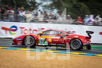 2022-06-09 - 52 MOLINA Miguel (spa), FUOCO Antonio (ita), RIGON David (ita), AF Corse, Ferrari 488 GTE EVO, action during the free practices and qualifying sessions of the 2022 24 Hours of Le Mans, 3rd round of the 2022 FIA World Endurance Championship, on the Circuit de la Sarthe, from June 8 to 12, 2022 in Le Mans, France - 24 HEURES DU MANS 2022 - FREE PRACTICES AND QUALIFYING - PART 2 - ENDURANCE - MOTORS