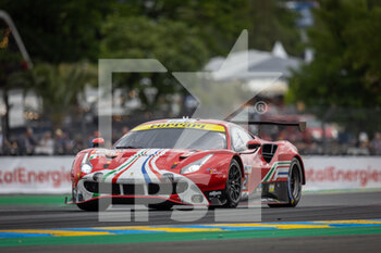 2022-06-09 - 21 MANN Simon (gbr), ULRICH Christoph (swi), VILANDER Toni (fin), AF Corse, Ferrari 488 GTE Evo, action during the free practices and qualifying sessions of the 2022 24 Hours of Le Mans, 3rd round of the 2022 FIA World Endurance Championship, on the Circuit de la Sarthe, from June 8 to 12, 2022 in Le Mans, France - 24 HEURES DU MANS 2022 - FREE PRACTICES AND QUALIFYING - PART 2 - ENDURANCE - MOTORS