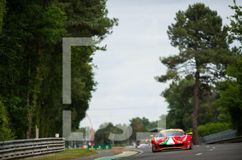 2022-06-09 - 52 MOLINA Miguel (spa), FUOCO Antonio (ita), RIGON David (ita), AF Corse, Ferrari 488 GTE EVO, action, during the free practices and qualifying sessions of the 2022 24 Hours of Le Mans, 3rd round of the 2022 FIA World Endurance Championship, on the Circuit de la Sarthe, from June 8 to 12, 2022 in Le Mans, France - 24 HEURES DU MANS 2022 - FREE PRACTICES AND QUALIFYING - PART 2 - ENDURANCE - MOTORS