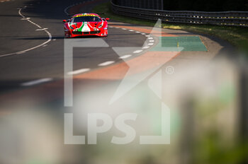 2022-06-09 - 51 PIER GUIDI Alessandro (ita), CALADO James (gbr), SERRA Daniel (bra), AF Corse, Ferrari 488 GTE EVO, action, during the free practices and qualifying sessions of the 2022 24 Hours of Le Mans, 3rd round of the 2022 FIA World Endurance Championship, on the Circuit de la Sarthe, from June 8 to 12, 2022 in Le Mans, France - 24 HEURES DU MANS 2022 - FREE PRACTICES AND QUALIFYING - PART 2 - ENDURANCE - MOTORS