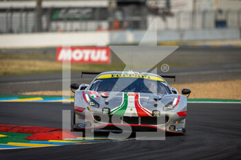 2022-06-09 - 54 FLOHR Thomas (swi), CASTELLACCI Francesco (ita), CASSIDY Nick (nzl), AF Corse, Ferrari 488 GTE EVO, action during the free practices and qualifying sessions of the 2022 24 Hours of Le Mans, 3rd round of the 2022 FIA World Endurance Championship, on the Circuit de la Sarthe, from June 8 to 12, 2022 in Le Mans, France - 24 HEURES DU MANS 2022 - FREE PRACTICES AND QUALIFYING - PART 2 - ENDURANCE - MOTORS