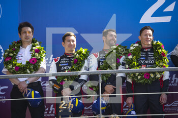 2022-06-12 - 07 CONWAY Mike (gbr), KOBAYASHI Kamui (jpn), LOPEZ Jose Maria (arg), Toyota Gazoo Racing, Toyota GR010 - Hybrid, portrait, podium during the 2022 24 Hours of Le Mans, 3rd round of the 2022 FIA World Endurance Championship, on the Circuit de la Sarthe, from June 11 to 12, 2022 in Le Mans, France - 24 HEURES DU MANS 2022 - PART 2 - ENDURANCE - MOTORS
