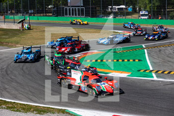 2022-07-03 - 09 DELETRAZ Louis (swi), HABSBURG Ferdinand (aut), COLOMBO Lorenzo (ita), Prema Racing, Oreca 07 - Gibson, action Start during the 4 Hours of Monza 2022, 3rd round of the 2022 European Le Mans Series on the Autodromo Nazionale di Monza from July 1 to 3, in Monza, Italy - AUTO - ELMS - 4 HOURS OF MONZA 2022 - ENDURANCE - MOTORS