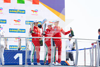 2022-07-03 - 09 DELETRAZ Louis (swi), HABSBURG Ferdinand (aut), COLOMBO Lorenzo (ita), Prema Racing, Oreca 07 - Gibson, podium during the 4 Hours of Monza 2022, 3rd round of the 2022 European Le Mans Series on the Autodromo Nazionale di Monza from July 1 to 3, in Monza, Italy - AUTO - ELMS - 4 HOURS OF MONZA 2022 - ENDURANCE - MOTORS