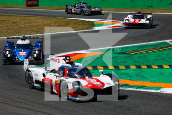 2022-07-10 - 08 BUEMI Sébastien (swi), HARTLEY Brendon (nzl), HIRAKAWA Ryo (jpn), Toyota Gazoo Racing, Toyota GR010 - Hybrid, 36 NEGRAO André (bra), LAPIERRE Nicolas (fra), VAXIVIERE Matthieu (fra), Alpine Elf Team, Alpine A480 - Gibson, 07 CONWAY Mike (gbr), KOBAYASHI Kamui (jpn), LOPEZ Jose Maria (arg), Toyota Gazoo Racing, Toyota GR010 - Hybrid, 94 DUVAL Loic (fra),MENEZES Gustavo (bra),ROSSITER James (gbr), Peugeot TotalEnergies Hybrid 9X8 Hypercar, action during the 6 Hours of Monza 2022, 4th round of the 2022 FIA World Endurance Championship on the Autodromo Nazionale di Monza from July 8 to 10, 2022 in Monza, Italy - AUTO - FIA WEC - 6 HOURS OF MONZA 2022 - ENDURANCE - MOTORS