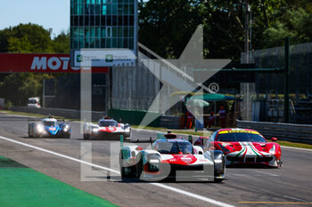 2022-07-10 - 07 CONWAY Mike (gbr), KOBAYASHI Kamui (jpn), LOPEZ Jose Maria (arg), Toyota Gazoo Racing, Toyota GR010 - Hybrid, 08 BUEMI Sébastien (swi), HARTLEY Brendon (nzl), HIRAKAWA Ryo (jpn), Toyota Gazoo Racing, Toyota GR010 - Hybrid, 36 NEGRAO André (bra), LAPIERRE Nicolas (fra), VAXIVIERE Matthieu (fra), Alpine Elf Team, Alpine A480 - Gibson, action during the 6 Hours of Monza 2022, 4th round of the 2022 FIA World Endurance Championship on the Autodromo Nazionale di Monza from July 8 to 10, 2022 in Monza, Italy - AUTO - FIA WEC - 6 HOURS OF MONZA 2022 - ENDURANCE - MOTORS