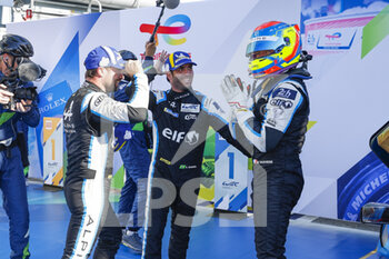 2022-07-10 - 36 NEGRAO André (bra), LAPIERRE Nicolas (fra), VAXIVIERE Matthieu (fra), Alpine Elf Team, Alpine A480 - Gibson, action podium during the 6 Hours of Monza 2022, 4th round of the 2022 FIA World Endurance Championship on the Autodromo Nazionale di Monza from July 8 to 10, 2022 in Monza, Italy - AUTO - FIA WEC - 6 HOURS OF MONZA 2022 - ENDURANCE - MOTORS