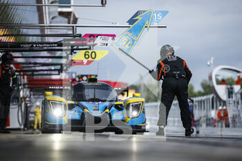 2022-08-27 - 15 VATALANO Valentino (ger), FELBERMAYR Jr Horst (aut), McCUSKER Austin (usa), RLR Msport, Ligier JS P320 - Nissan, pitlane, during the 4 Hours of Barcelona 2022, 4th round of the 2022 European Le Mans Series on the Circuit de Barcelona-Catalunya from August 26 to 28, in Barcelona, Spain - AUTO - ELMS - 4 HOURS OF BARCELONA 2022 - ENDURANCE - MOTORS