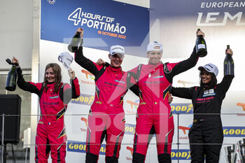 2022-10-16 - 83 BOVY Sarah (bel), FREY Rahel (swi), GATTING Michelle (dnk), Iron Lynx, Ferrari 488 GTE, portrait podium during the 4 Hours of Portimao 2022, 6th round of the 2022 European Le Mans Series on the Algarve International Circuit from October 14 to 16, in Portimao, Portugal - AUTO - ELMS - 4 HOURS OF PORTIMAO 2022 - ENDURANCE - MOTORS