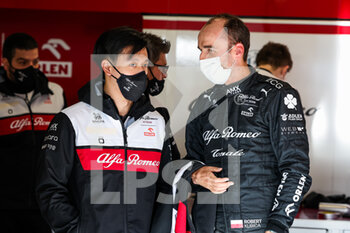 2022-02-23 - ZHOU Guanyu (chi), Alfa Romeo F1 Team ORLEN C42, and KUBICA Robert (pol), Reserve Driver of Alfa Romeo F1 Team ORLEN, portrait during the pre-season track session prior the 2022 FIA Formula One World Championship, on the Circuit de Barcelona-Catalunya, from February 23 to 25, 2022 in Montmelo, near Barcelona, Spain - PRE-SEASON TRACK SESSION PRIOR THE 2022 FIA FORMULA ONE WORLD CHAMPIONSHIP - FORMULA 1 - MOTORS