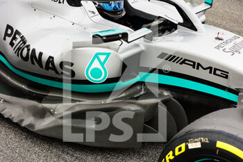 2022-02-25 - Mercedes AMG F1 Team W13, mechanical detail during the pre-season track session prior the 2022 FIA Formula One World Championship, on the Circuit de Barcelona-Catalunya, from February 23 to 25, 2022 in Montmelo, near Barcelona, Spain - PRE-SEASON TRACK SESSION PRIOR THE 2022 FIA FORMULA ONE WORLD CHAMPIONSHIP - FORMULA 1 - MOTORS